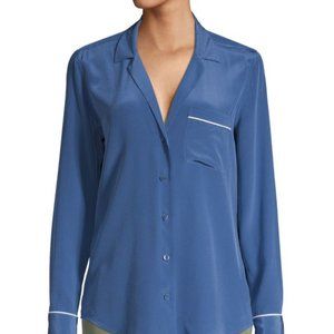 100% AUTH Equipment Keira Silk Blue Shirt XS